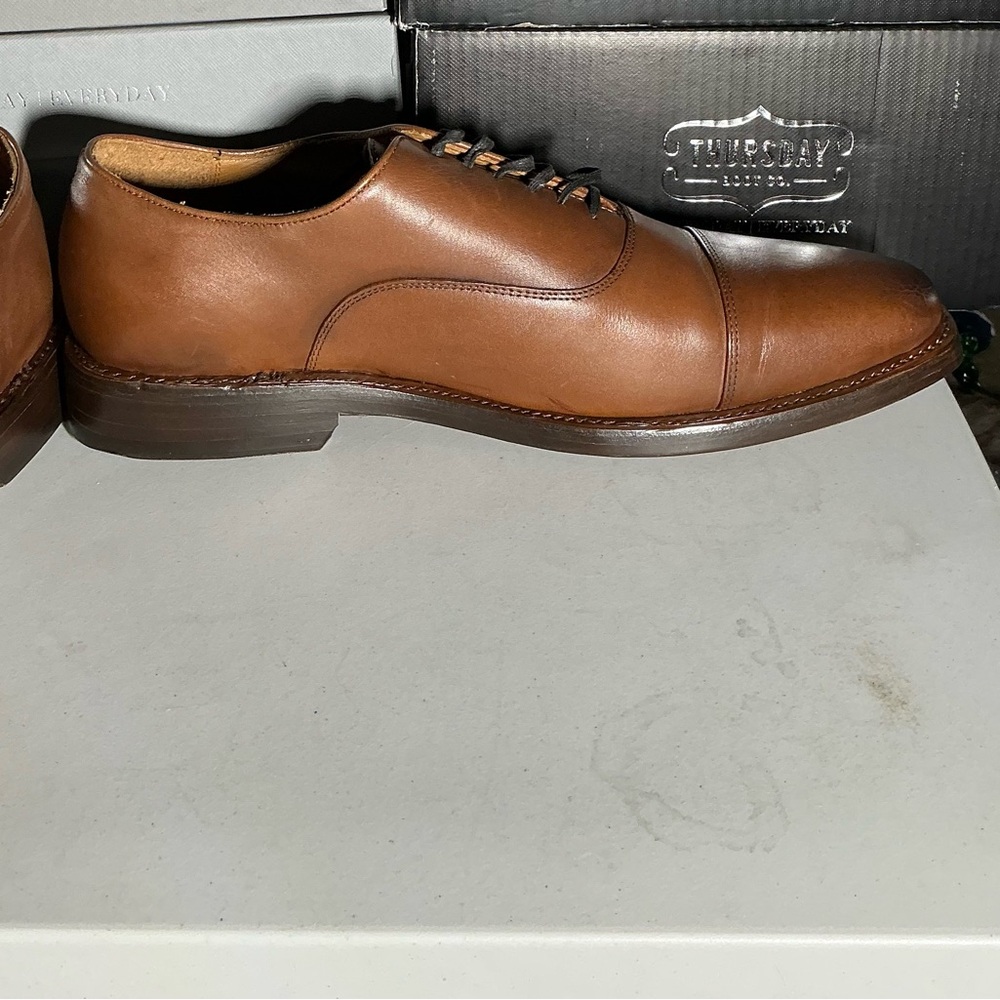 SALE 🎉 Thursday Boot Co. Men's Brandy Colored Executive Shoes, Size 11.5 - Picture 3 of 16